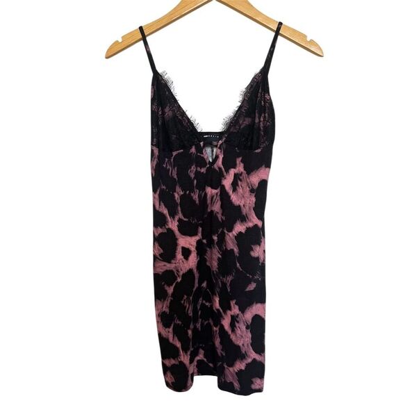 NWOT ASOS Women's Cami Lace Bust Mini Dress in Animal Print Size 4 - Picture 1 of 7